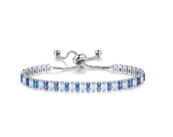 Colorful Zircon Tennis Pull Bracelet Fashion Single Row Diamond Wristband Bracelet